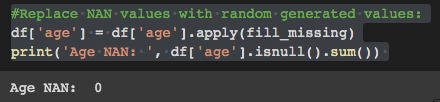 Mean and standard deviation of age