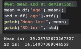 Updated age column with normal distribution values