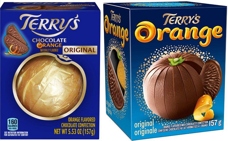 Comparison of Terry's Chocolate Orange and its cheaper version.