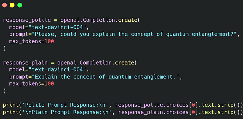 Comparison of polite vs. neutral responses