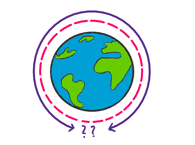 Visualization of the second string above the Earth