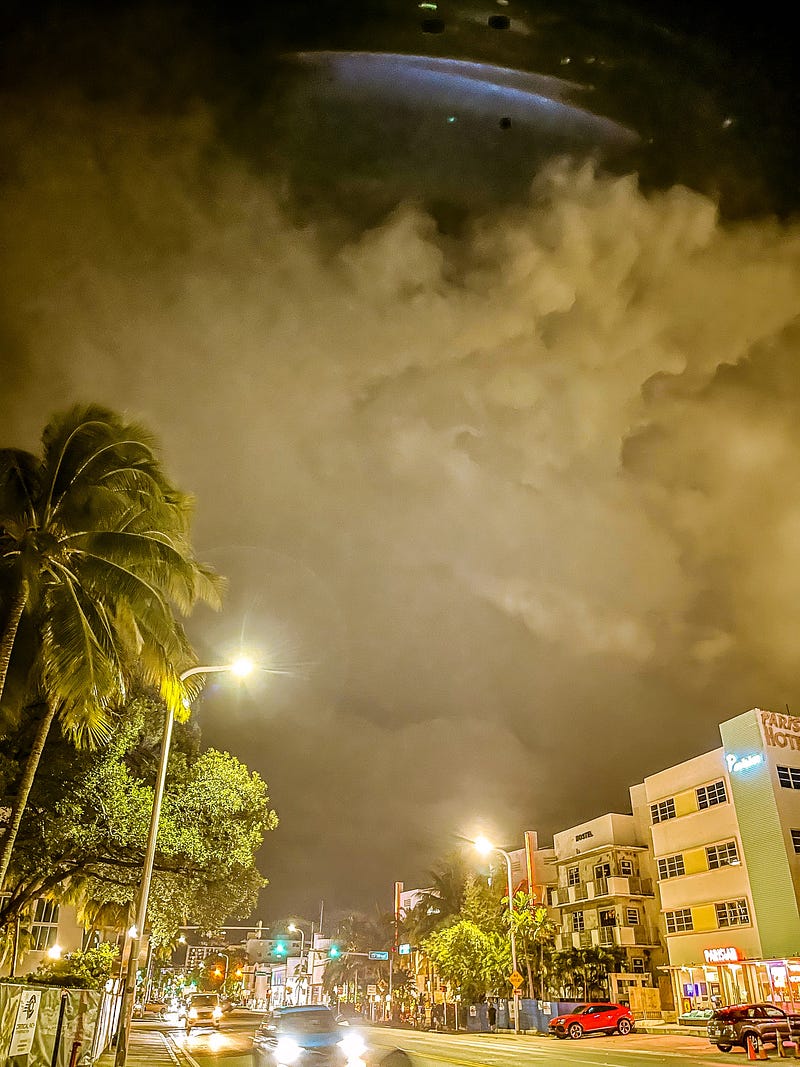 Flash of light captured in Miami Beach, Florida