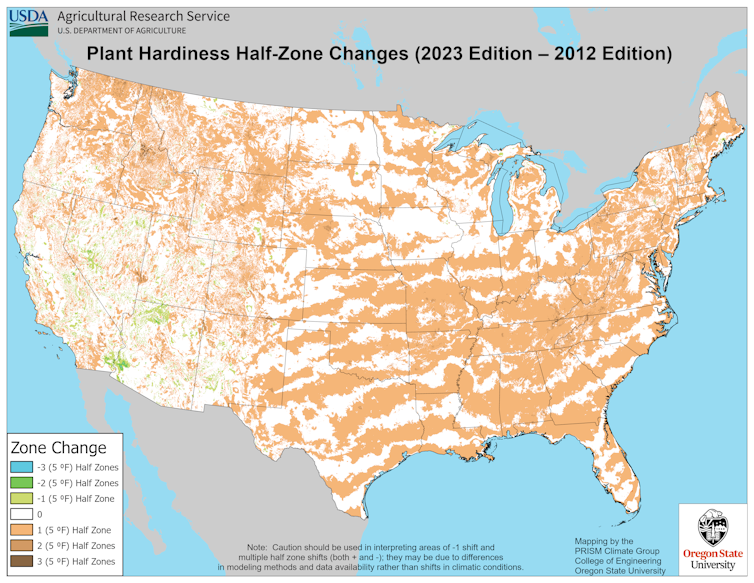 Hardiness Zone Shifts Over Time