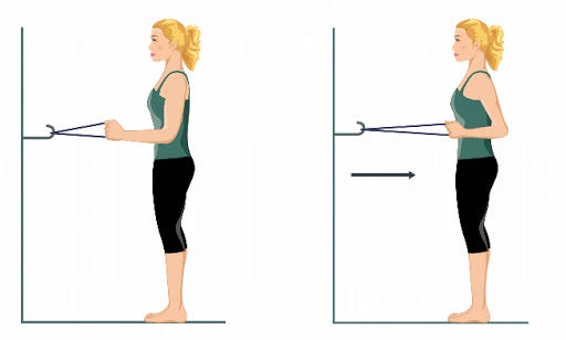 Banded row exercise