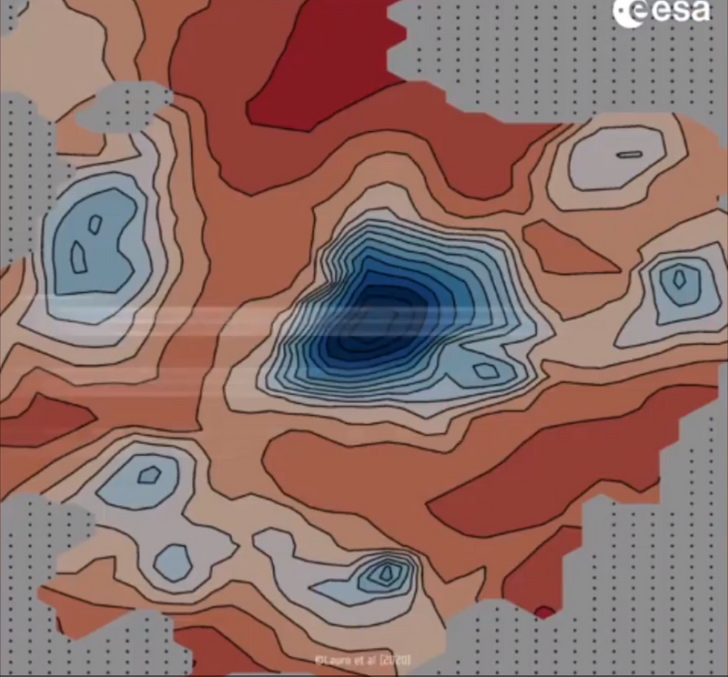 MARSIS radar scan of Martian surface