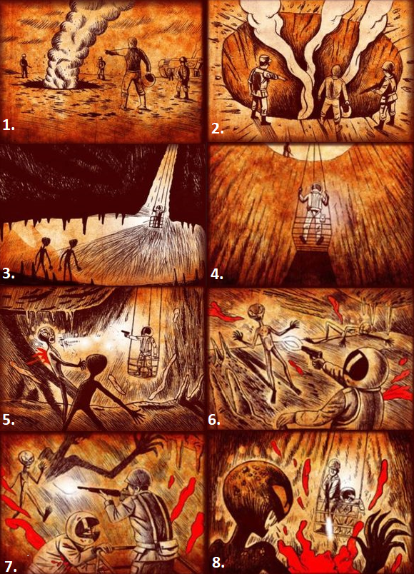 Concept illustration of the New Mexico alien battle