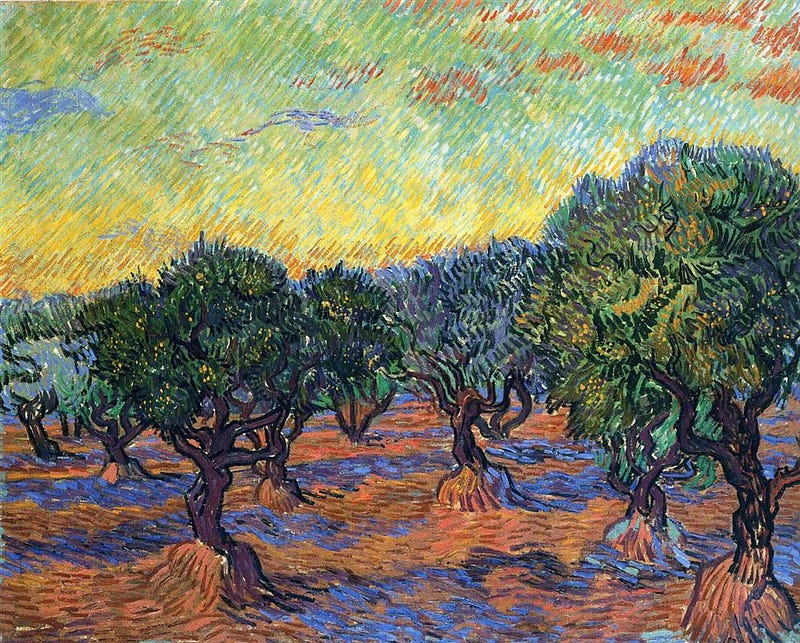 Vincent van Gogh's Olive Grove — Orange Sky