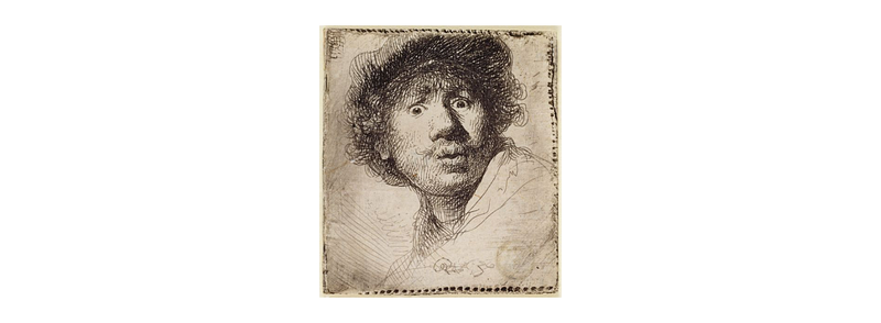 A self-portrait by Rembrandt highlighting artistic expertise