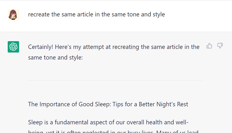 ChatGPT's rewritten article example