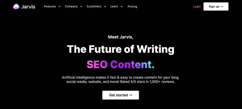 AI copywriting tool interface