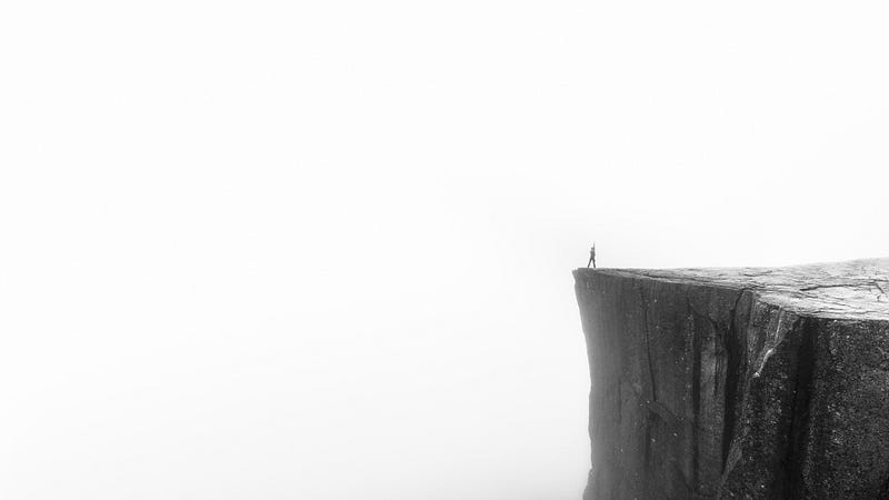 The breathtaking ledge at Preikestolen, Norway