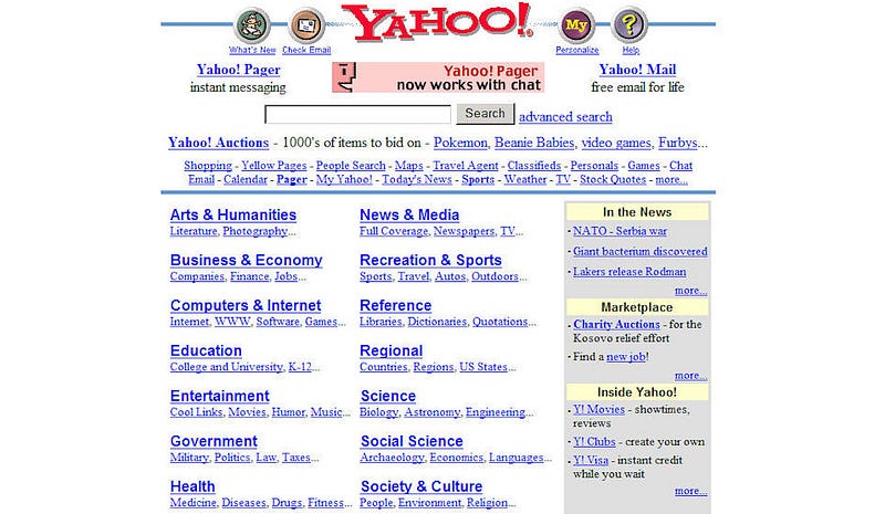 Yahoo! in 1999