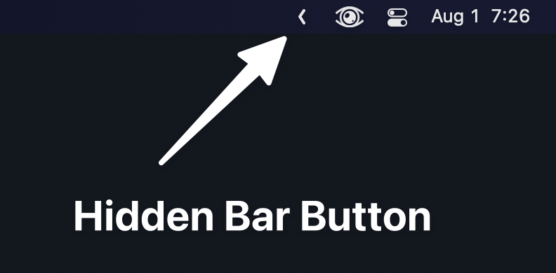 Hidden Bar app interface