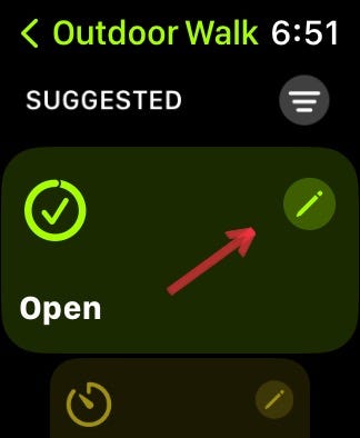 New editing interface for Apple Watch workouts