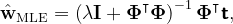 Ridge regression solution formula