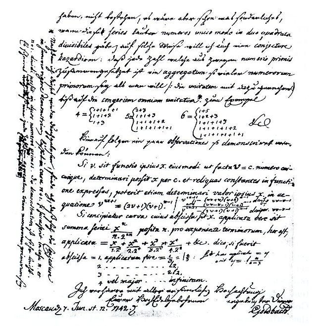 Classical representation of the Goldbach conjecture.