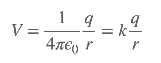 Electric potential equation for a point charge