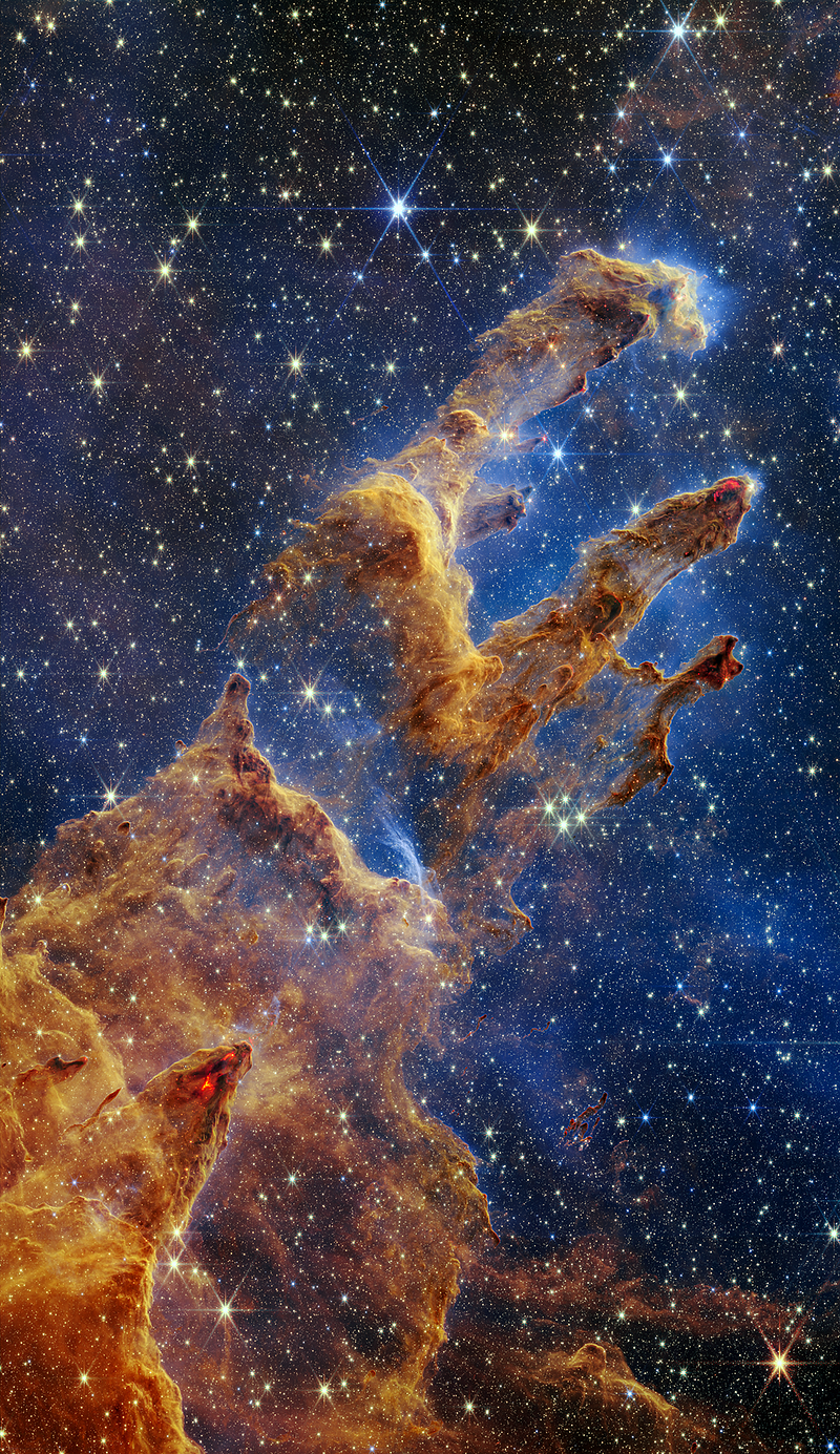 Stunning view of The Pillars of Creation captured by the James Webb Telescope