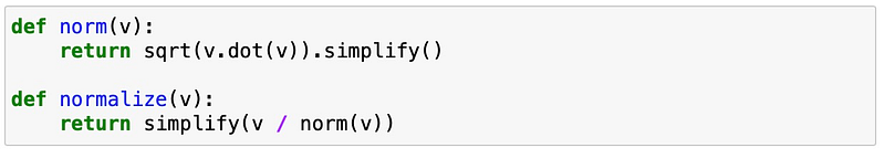 Normalization of vectors