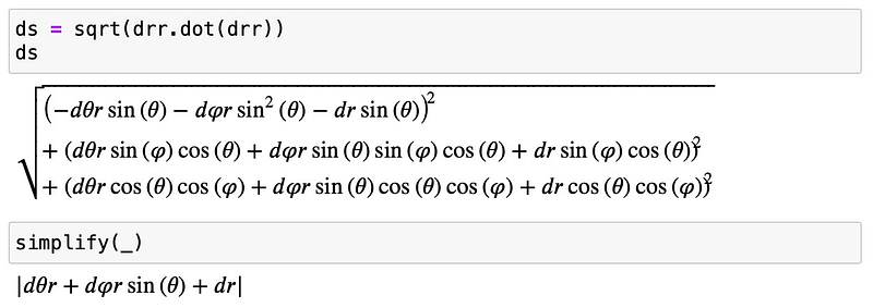 Line element calculation