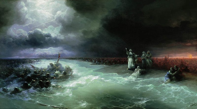 Painting of the passage through the Red Sea