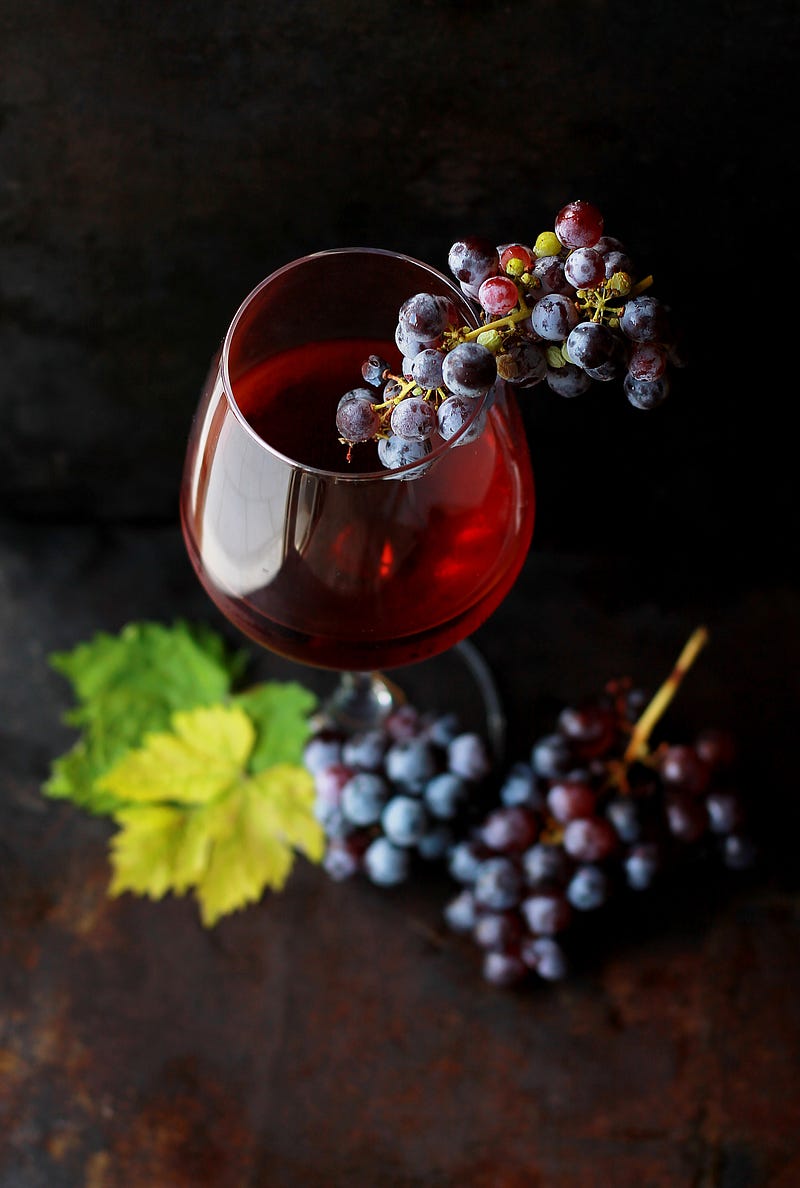 Selection of different red wines