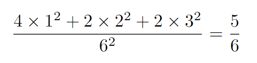 Diagram representing the fraction of the outer circle