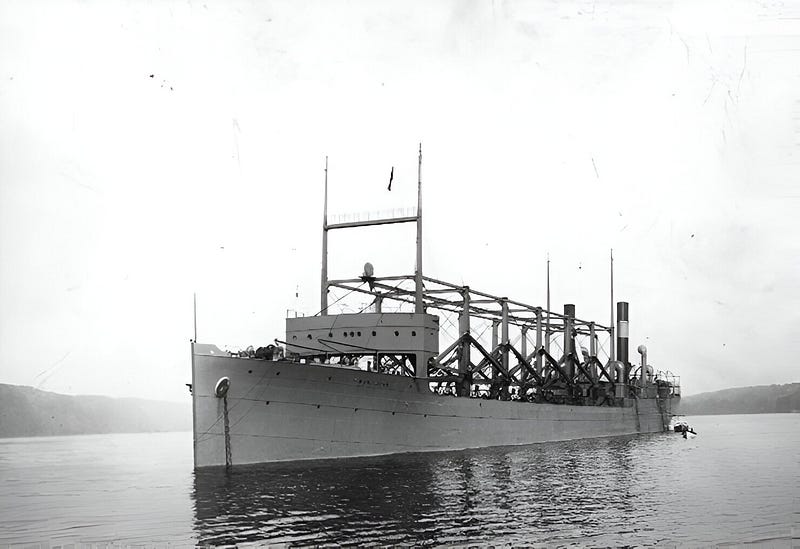 USS Cyclops sailing through treacherous waters