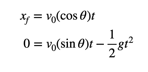 Simplified equations for projectile motion