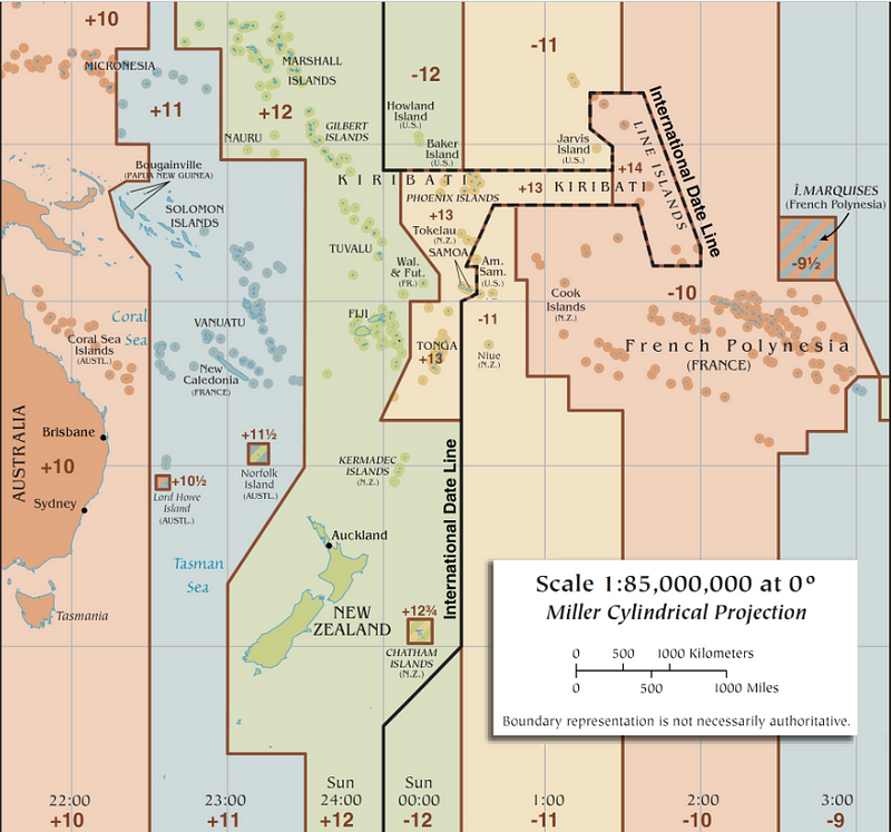 International Date Line South Pacific